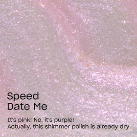 OPI Speed Date Me swatch on nail stick showing semi-sheer pink shimmer