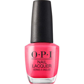 OPI bottle front view showing Strawberry Margarita bright-pink crème for bold color
