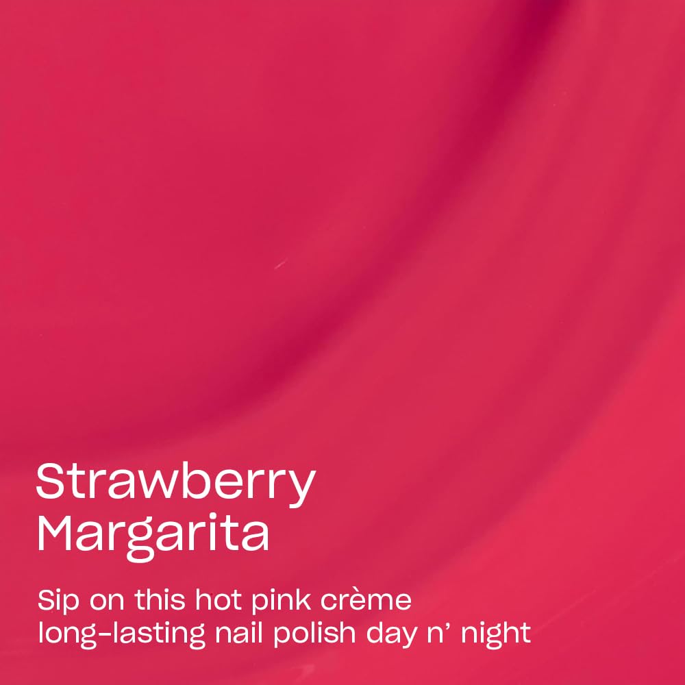 OPI color swatch wheel with Strawberry Margarita demonstrating opaque hot-pink coverage