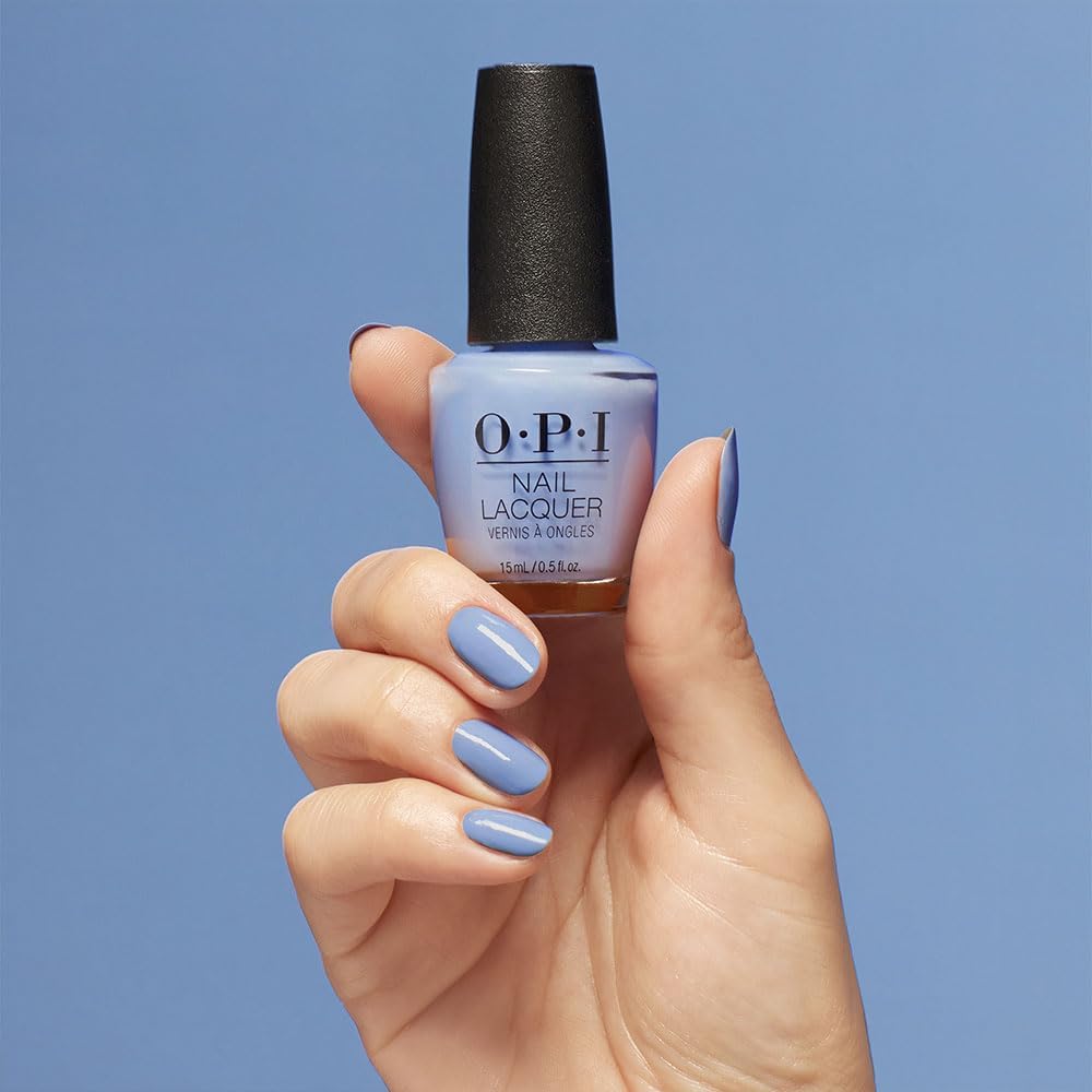 OPI swatch on fingertips demonstrates opaque coverage and smooth finish