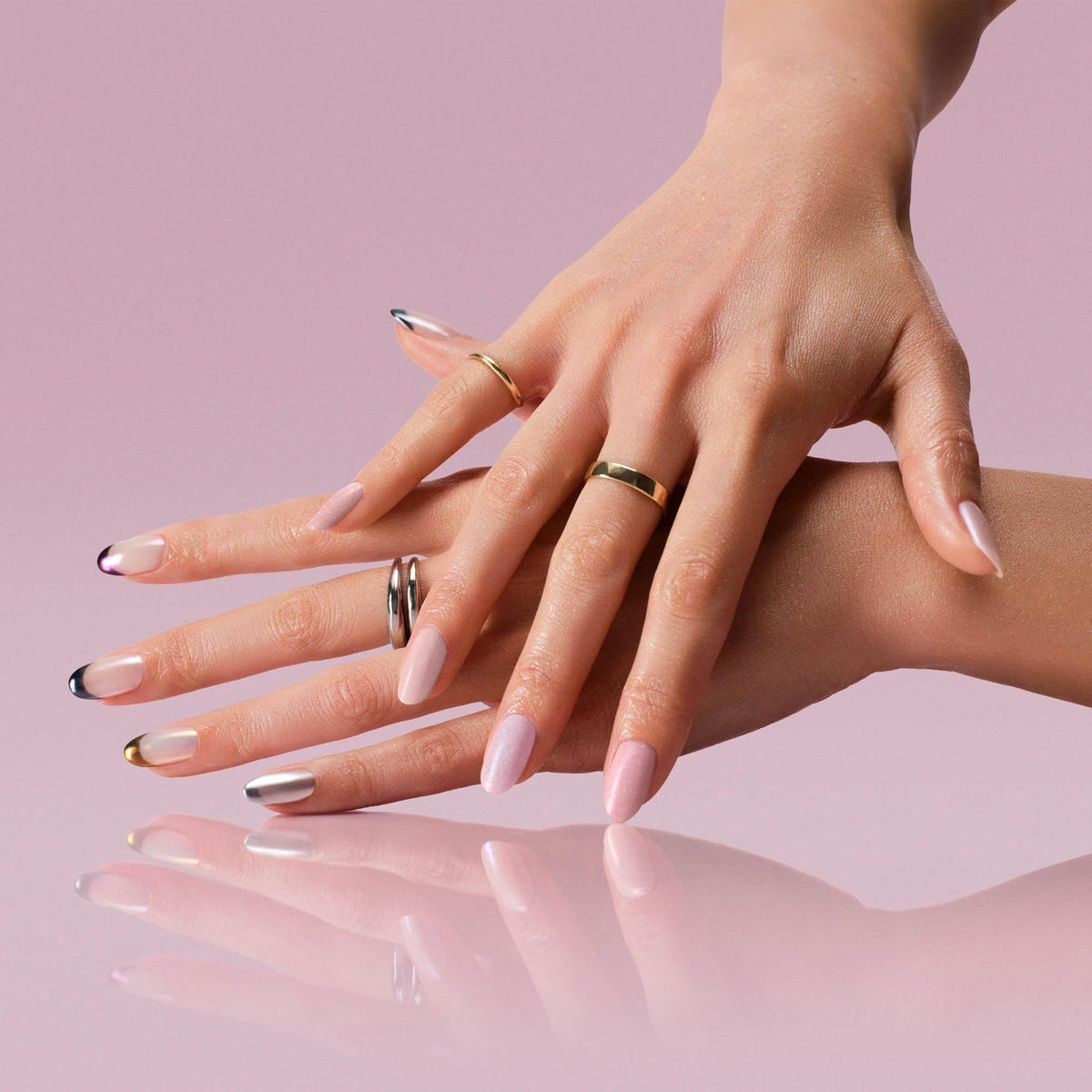 Hand applying OPI Tin Man Can Glaze with applicator showing simple at-home use