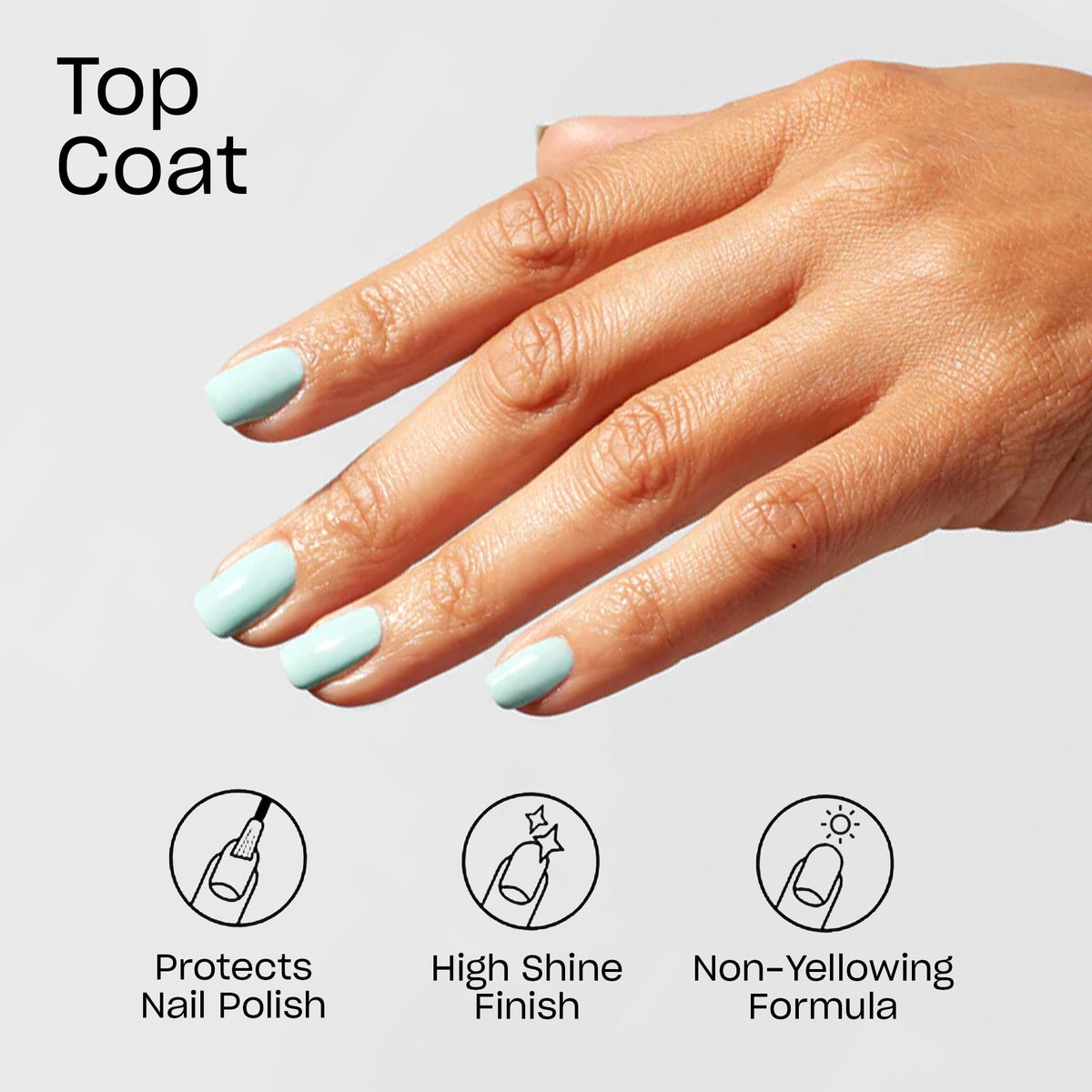 OPI top coat brush close-up for smooth, even application benefit