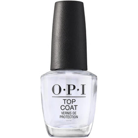 OPI top coat front bottle showing label and glossy finish benefit