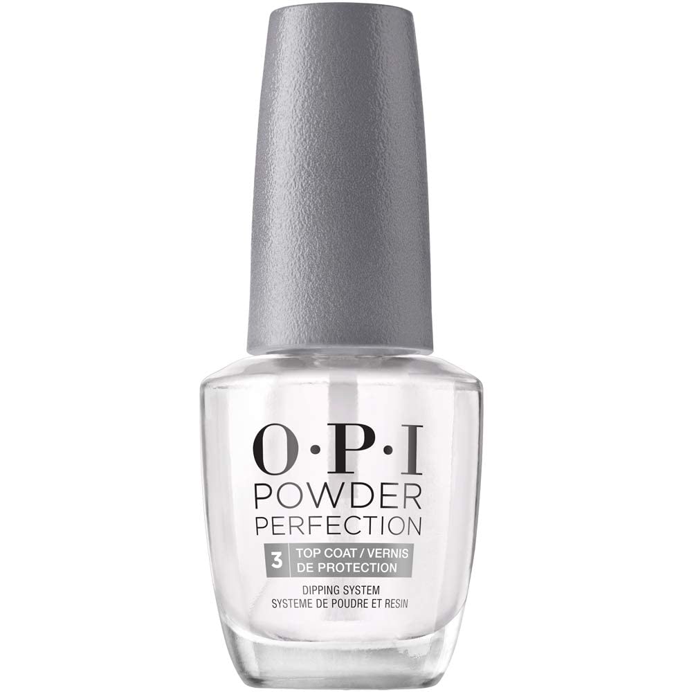 OPI top coat front packaging showing clear glossy finish benefit