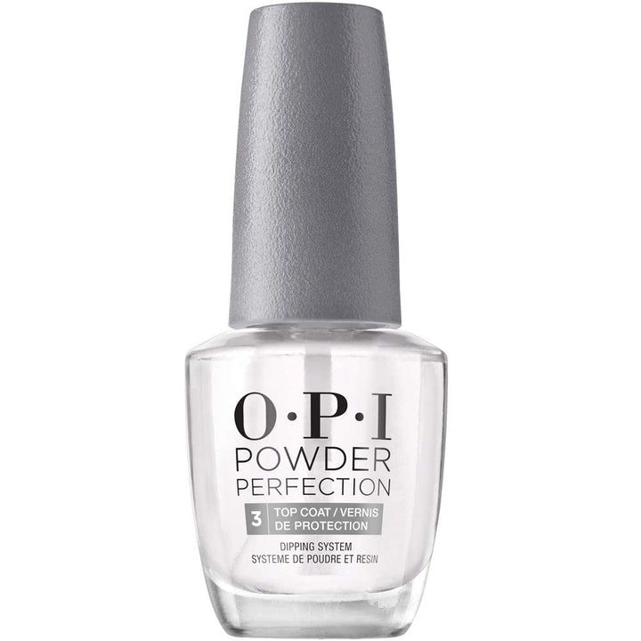 OPI top coat front packaging showing clear glossy finish benefit