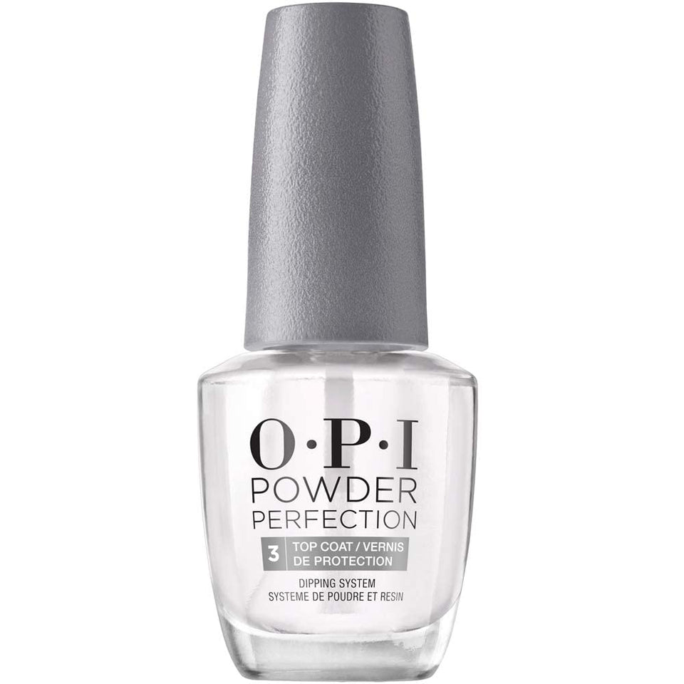 OPI top coat front packaging showing clear glossy finish benefit