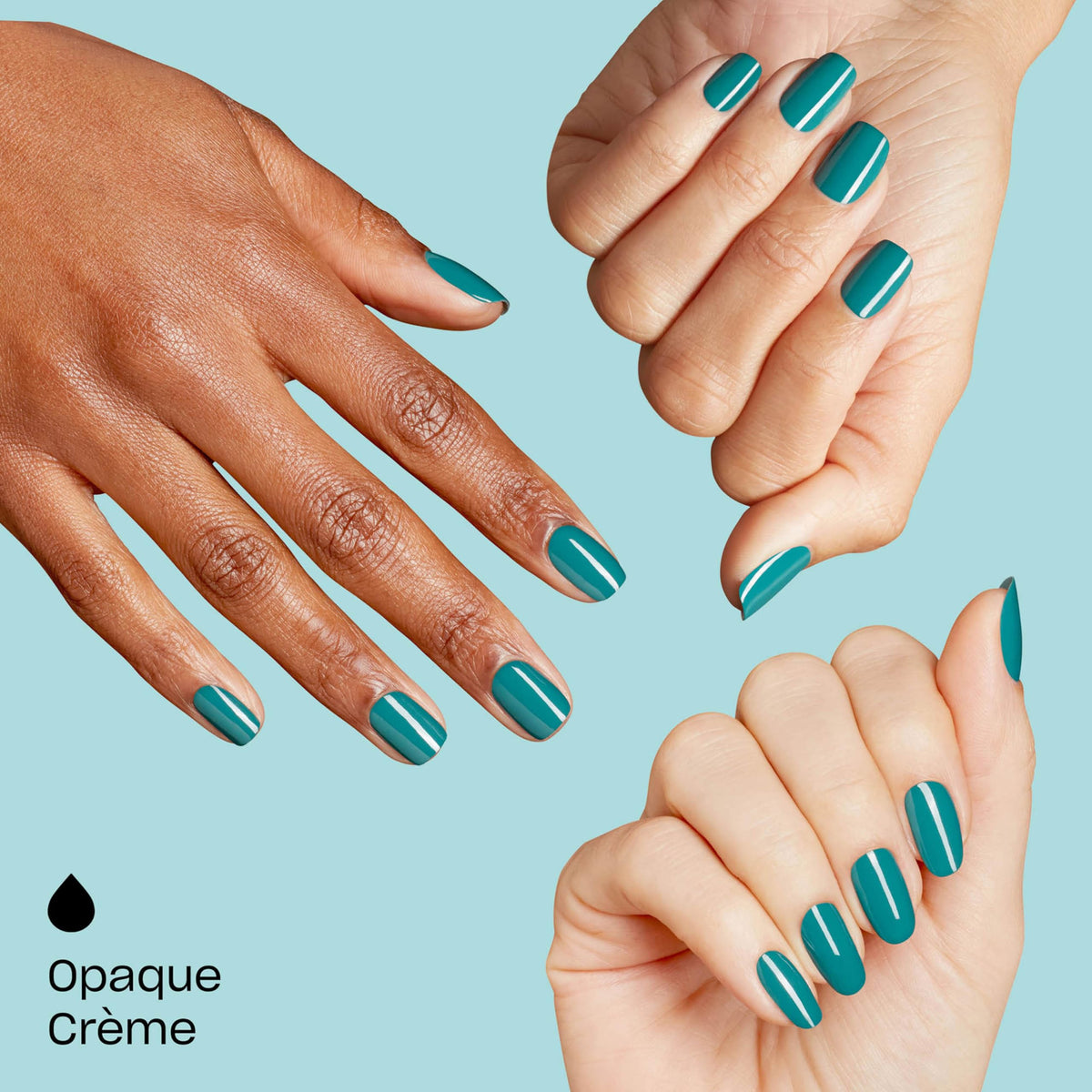 OPI bottle label close-up highlighting shade name and vegan formula benefits