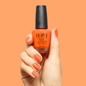 OPI two-coat swatch on hand demonstrating creamier opacity and shine