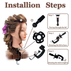 Opini mannequin receiving curling iron demonstration to practice heat-styling safely