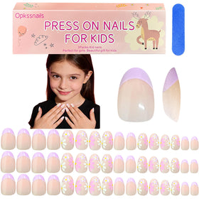 OPkssnails front packaging showing 96-piece kids nail set, convenient and colorful