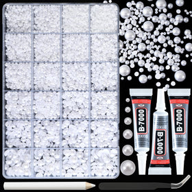 OPMADM front packaging showing full 17000-piece pearl kit and included tools for convenient crafting