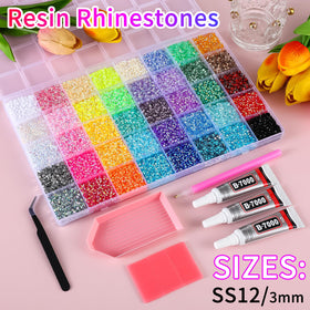 OPMADM colorful array of 40 rhinestone shades arranged to show palette options