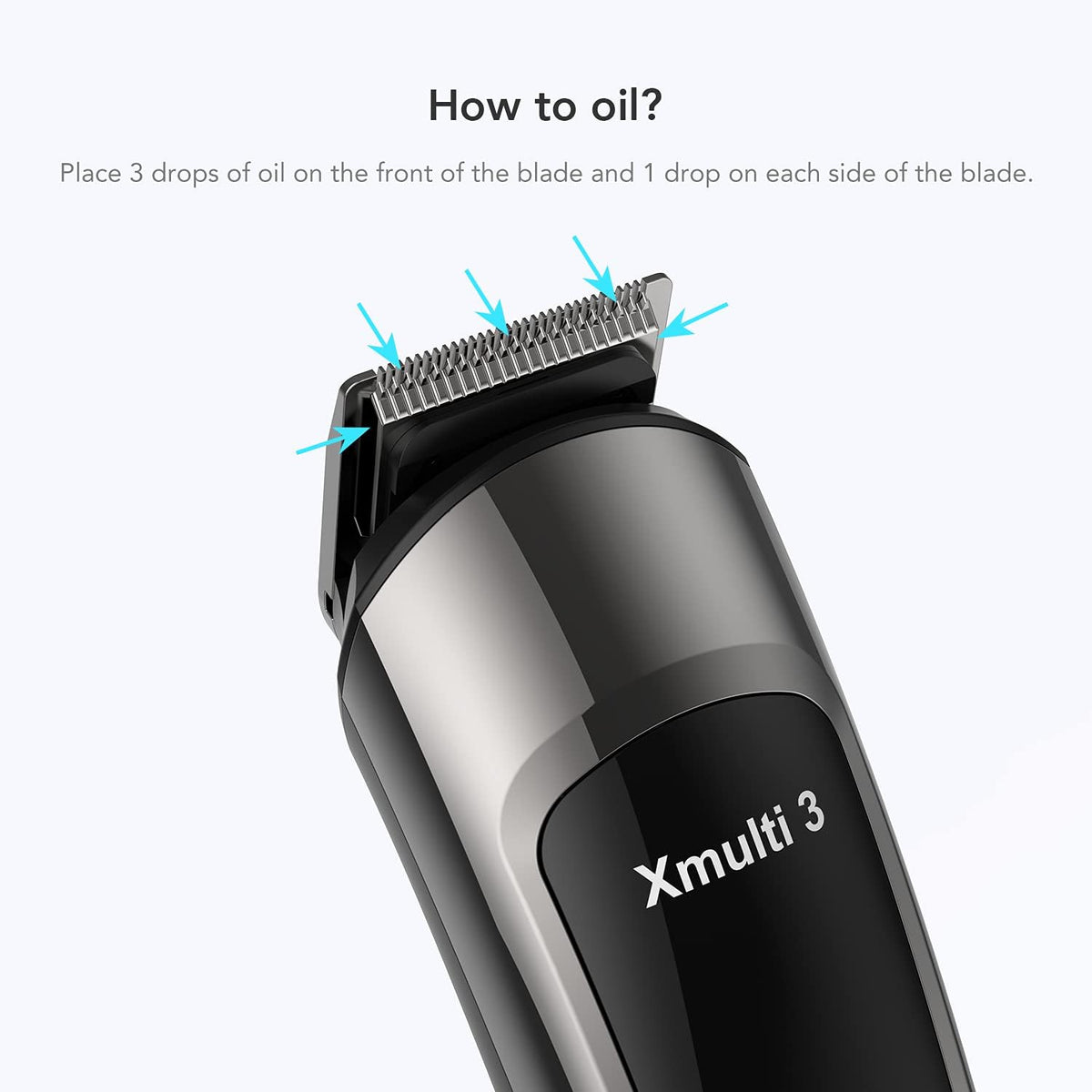 opove cleaning brush beside bottle removes hair while oil maintains blade health