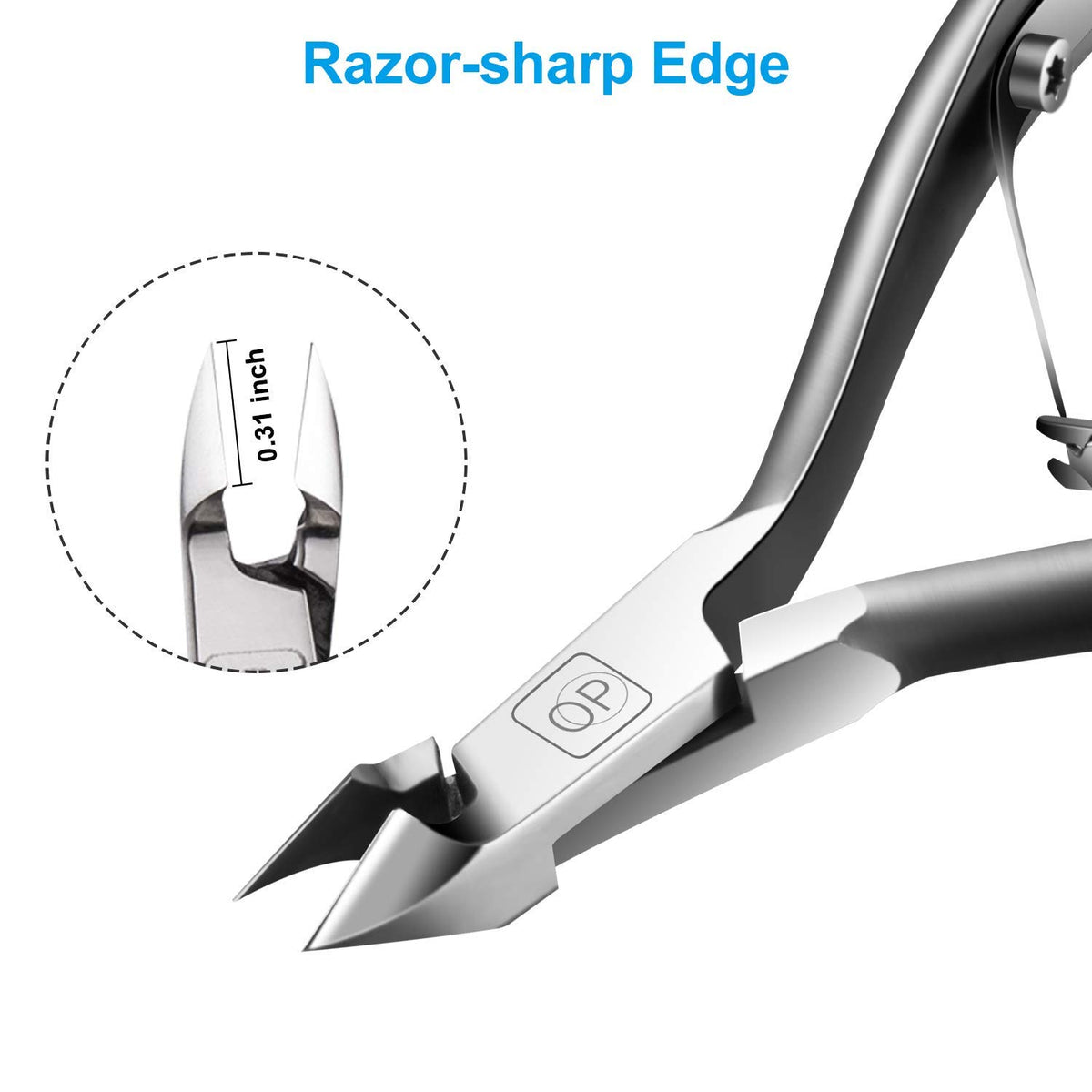 opove X7 close-up of cutting edge highlighting surgical-steel sharpness and accuracy