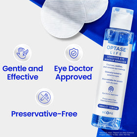 Optase ingredients label highlighting hyaluronic acid and nourishing benefits