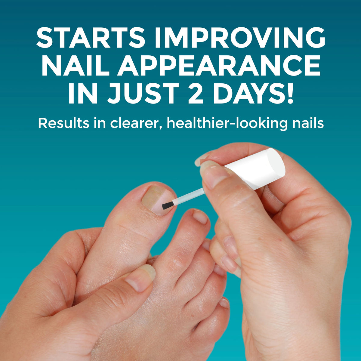 Opti-Nail brush applicator detail demonstrating precise, mess-free application benefit