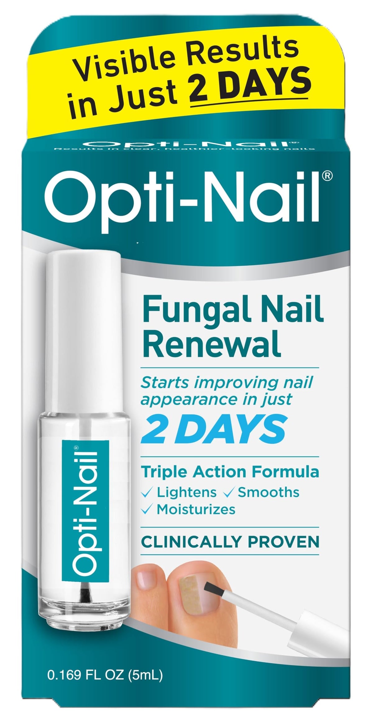 Opti-Nail front packaging showing bottle and label, helps identify product quickly