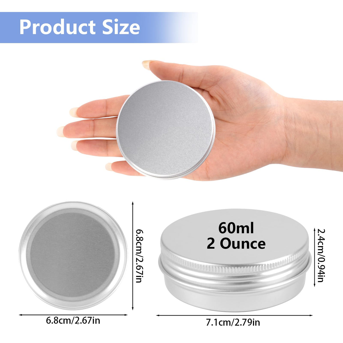 Opvixi open tin top view revealing storage space and refillable convenience