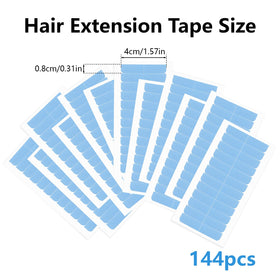 Opvixi close-up of a single 0.3 x 1.6 inch tape strip showing thin profile and adhesive clarity