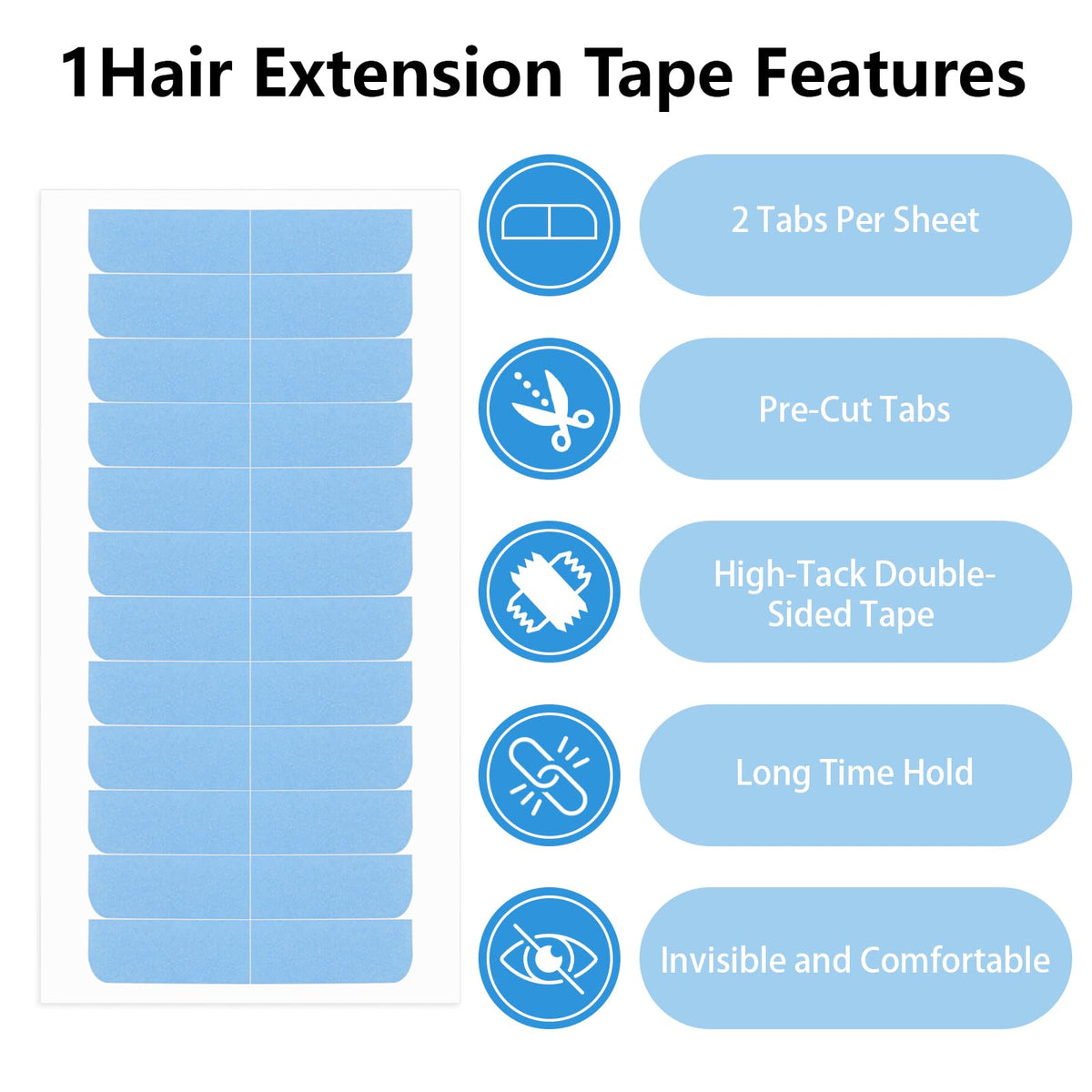 Opvixi tape placed discreetly under a hair weft demonstrating invisible integration and natural finish