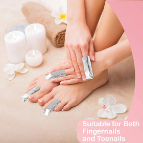 Opvixi wrap on a toe illustrating portable and salon-ready removal