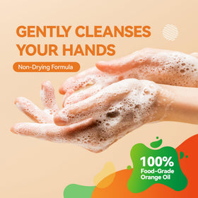 ORANGE HOUSE foamy texture close-up demonstrating gentle moisturizing lather