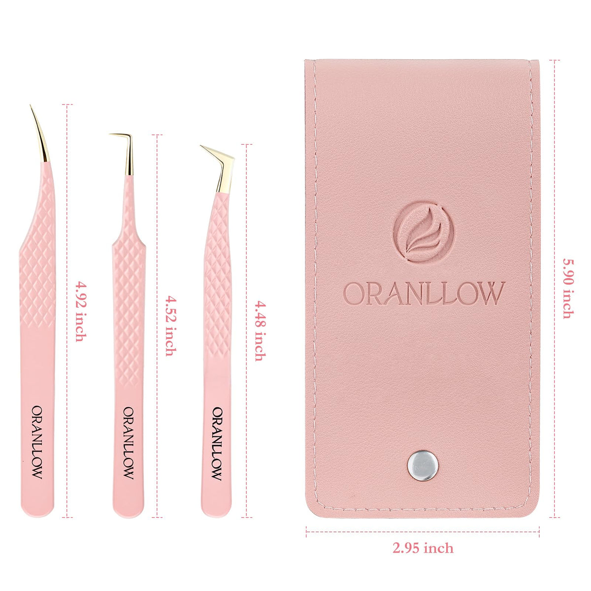 Oranllow close-up of microfiber tip, secure gentle grip on ultra-fine lashes