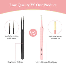Oranllow tweezers beside ruler for scale, precise size and balance clarity