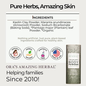 Ora's Amazing Herbal used as dry shampoo to reduce oil at roots