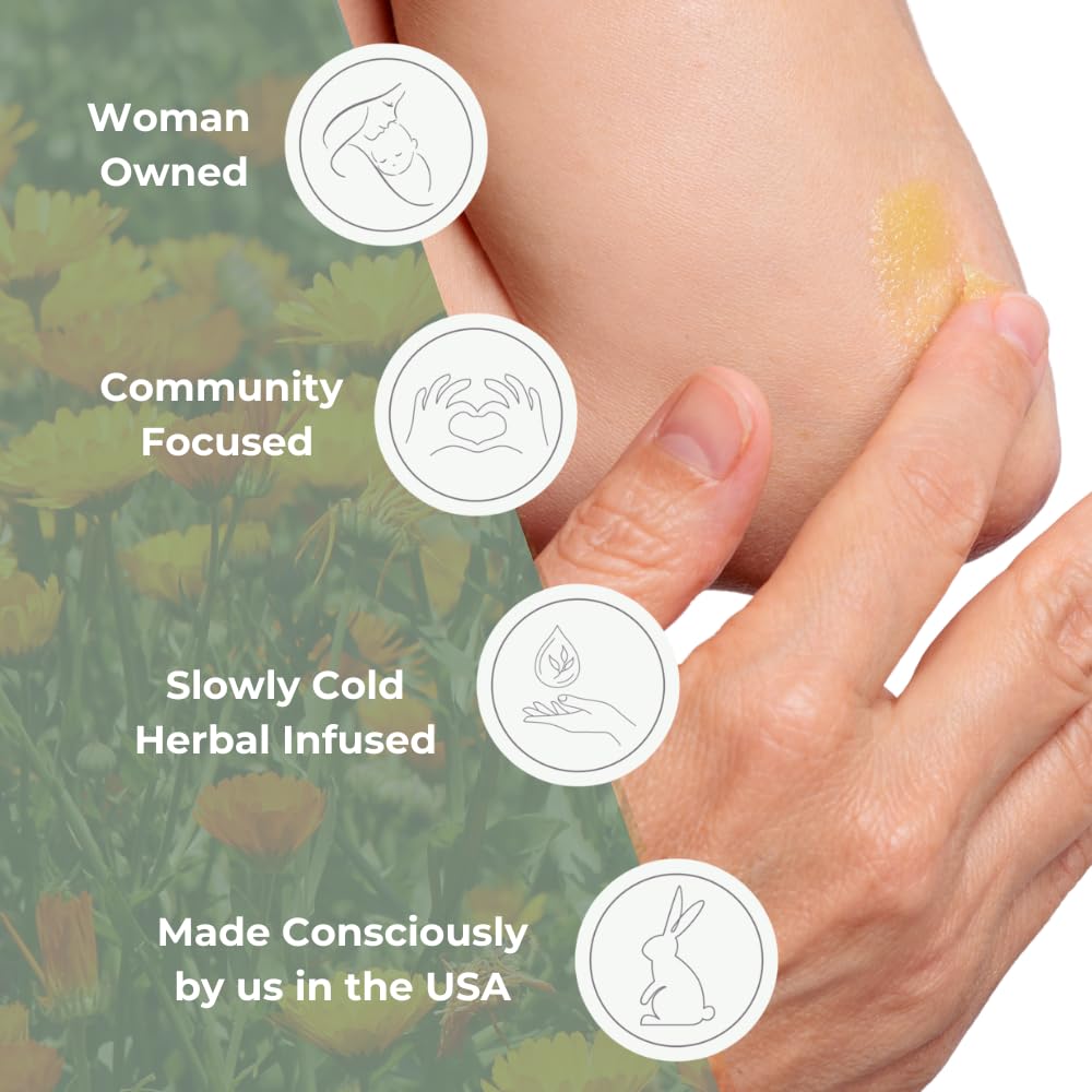 Ora's Amazing Herbal powder in hand ready for application to absorb moisture
