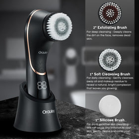 Orauley close-up of rotating brush head highlighting deep pore cleaning action
