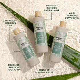Organic Jaguar bottle staged in bathroom showing everyday use