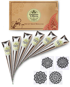 Organic Leaves front packaging showing six pre-filled cones and benefits