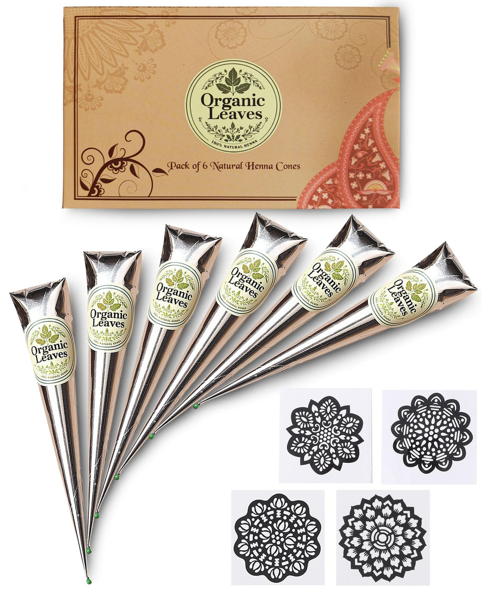 Organic Leaves front packaging showing six pre-filled cones and benefits