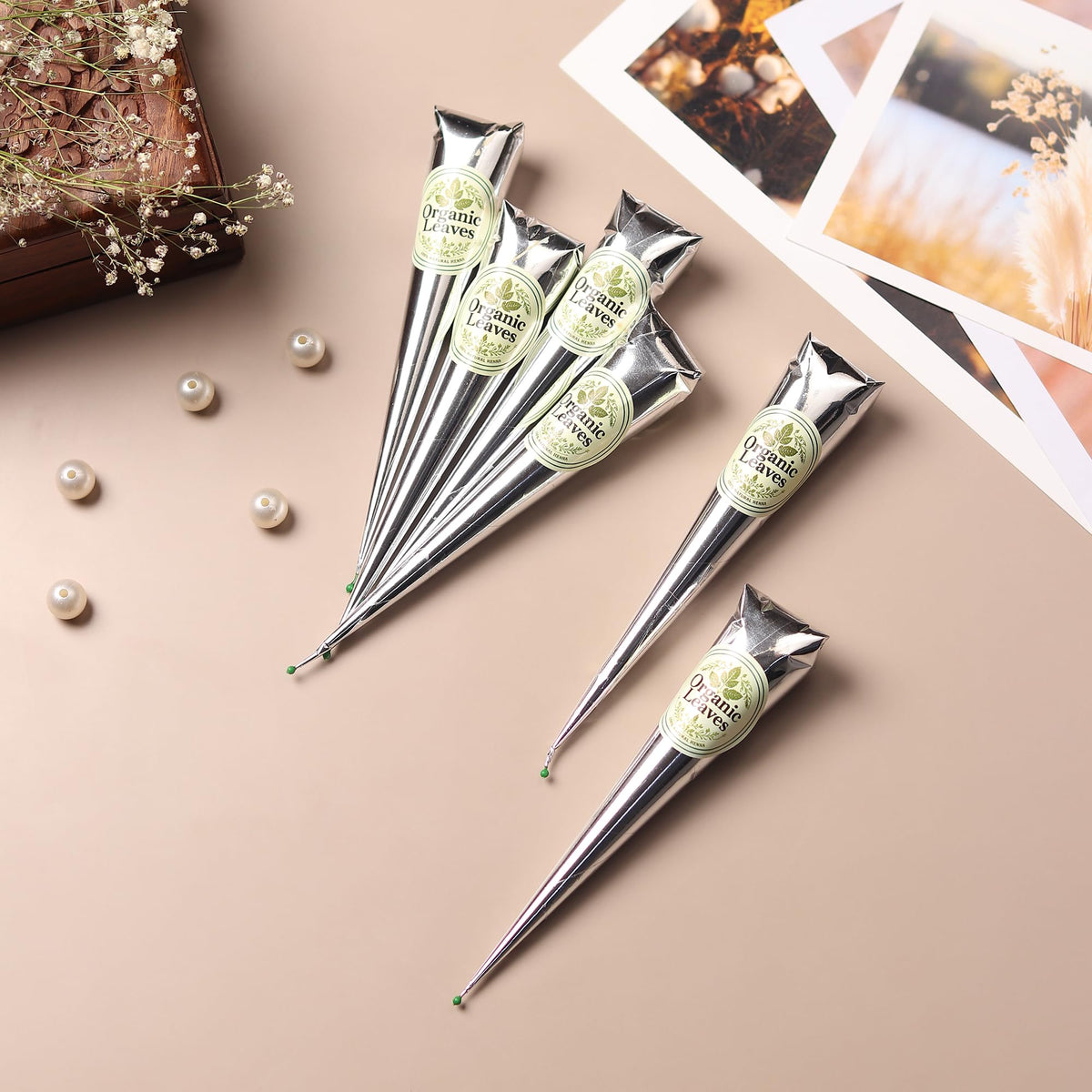 Organic Leaves cone held in hand to show 30g size and easy handling