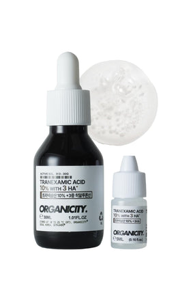 ORGANICITY front bottle showing label and dropper, highlights brightening benefit