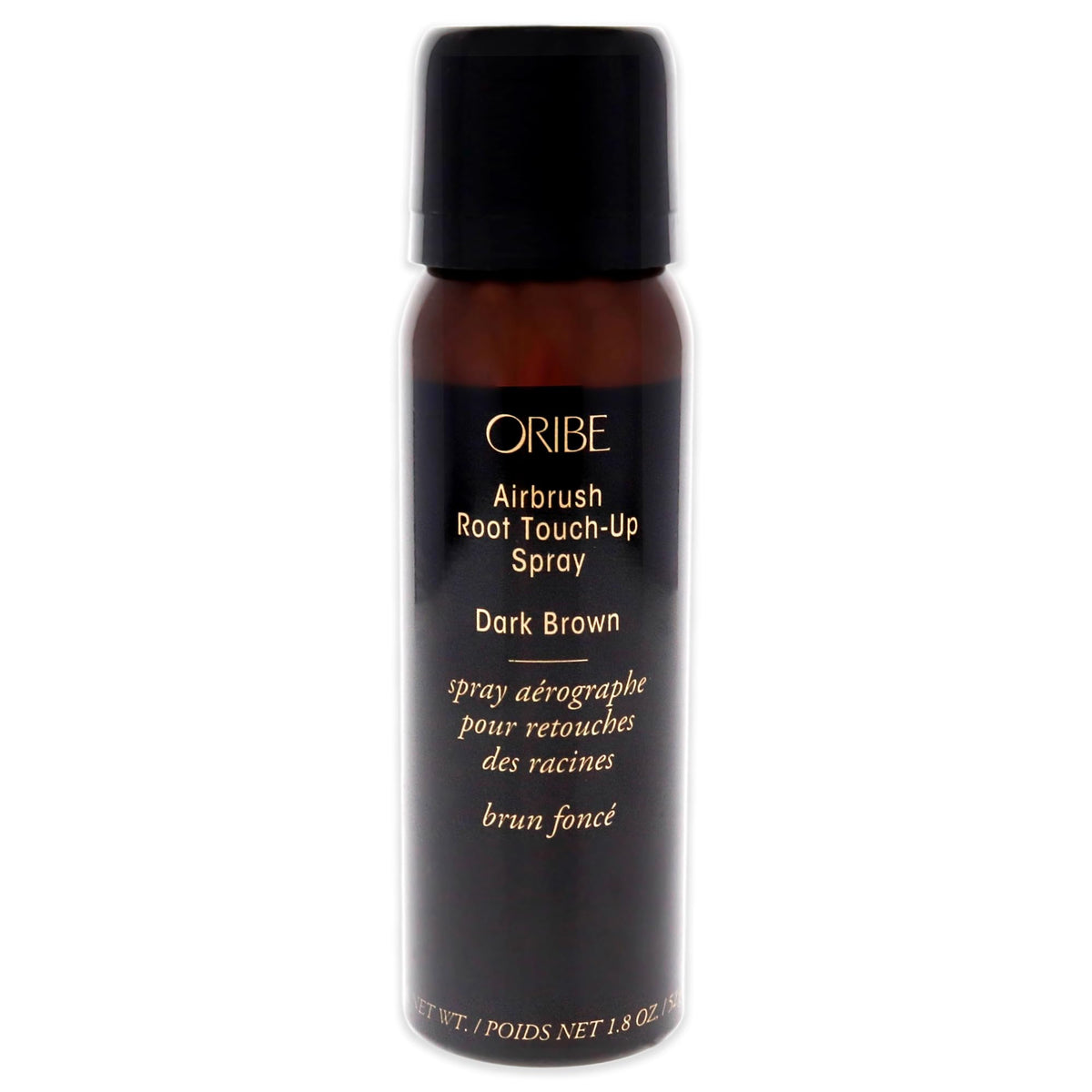 Oribe front packaging of Airbrush Root Touch Up Spray showing bottle and label, fast coverage