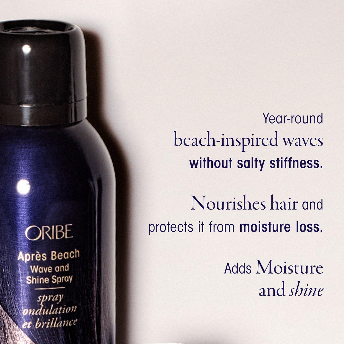 Oribe Après Beach close-up of actuator nozzle illustrating precise mist delivery benefit