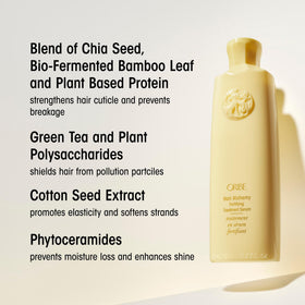 ORIBE before and after length comparison showing reduced breakage benefit