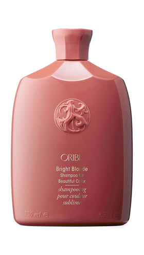 Oribe Bright Blonde front packaging showing 8.5 oz bottle and label benefit