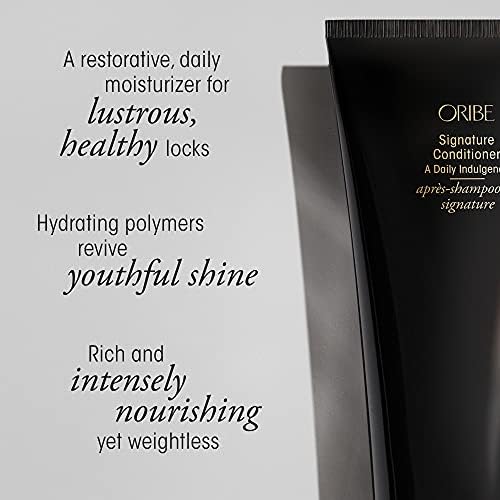 Oribe-conditioned hair after styling showing glossy shine and polished finish
