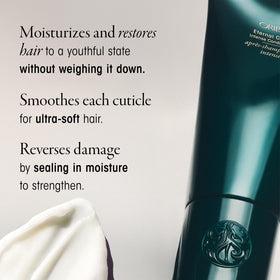 Oribe Eternal Curls label detail highlighting targeted curl formula benefit