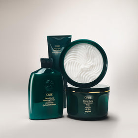 Oribe Eternal Curls ingredients list close-up indicating restorative benefit
