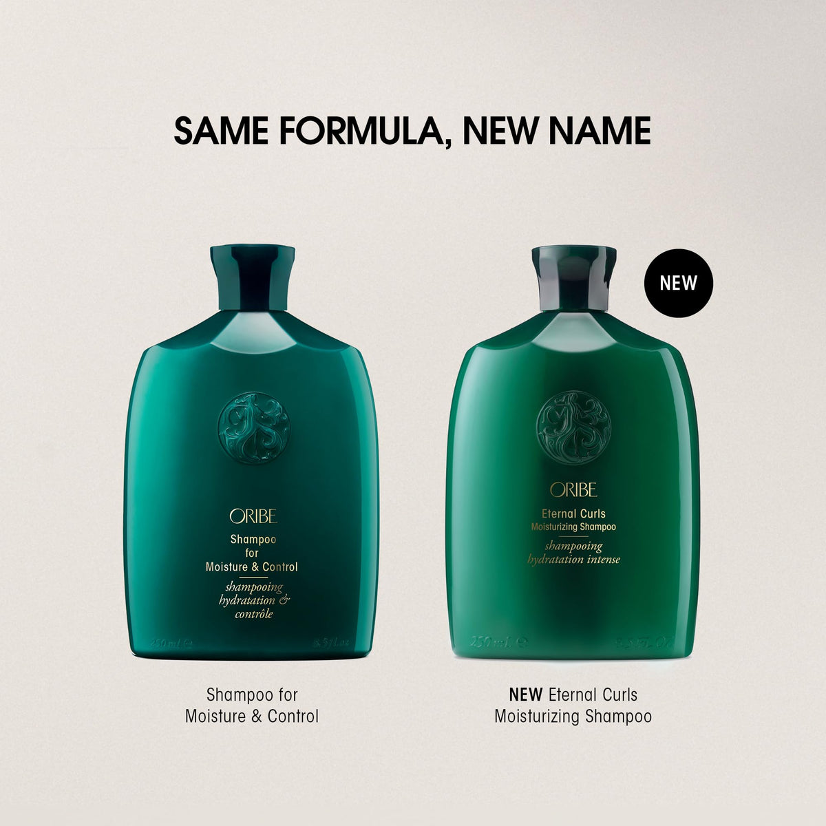 Close-up of Oribe Eternal Curls shampoo pump and cap for easy dispensing benefit