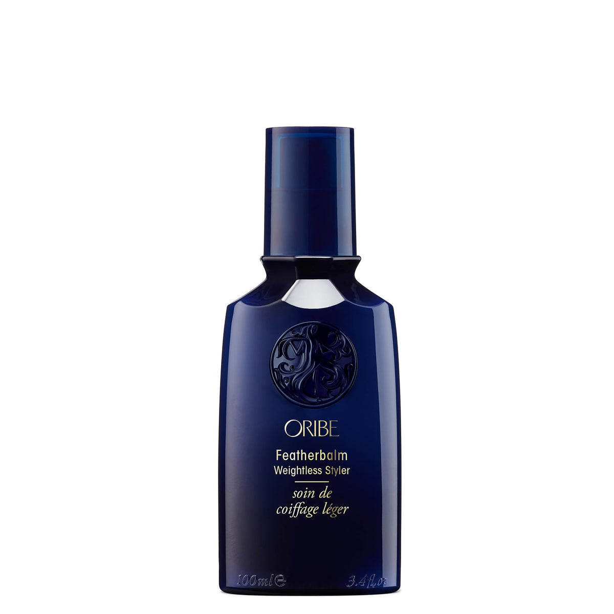 Oribe Featherbalm front jar showing packaging and lightweight formula benefit