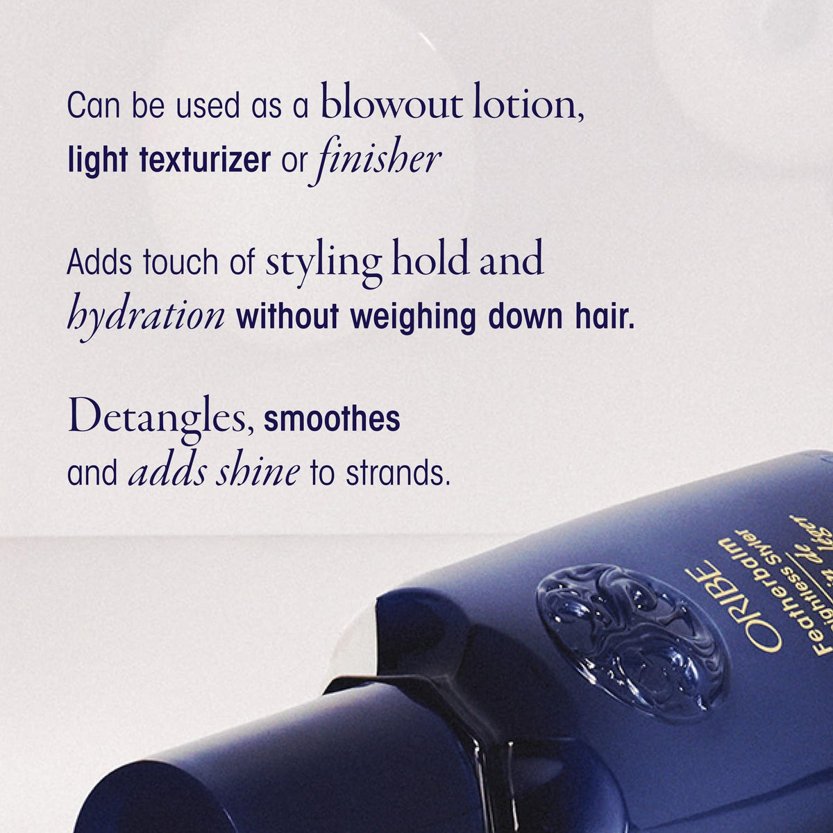 Oribe Featherbalm close-up texture revealing creamy, weightless consistency benefit