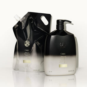 Oribe Gold Lust after-rinse shiny hair showing restored gloss and smoothness benefit