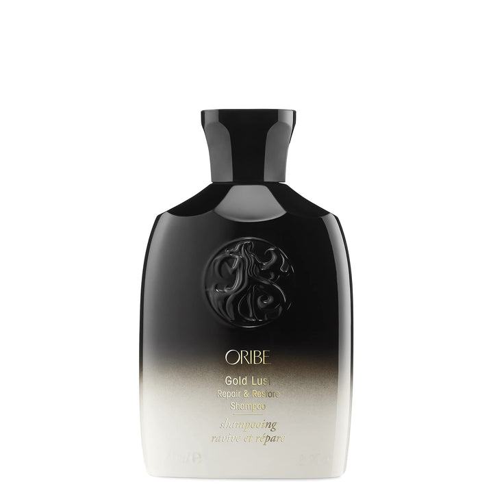 Oribe front bottle showing luxury packaging and clear product identity benefits gloss