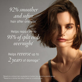 Botanical ingredients beside Oribe jar emphasizing natural collagen and nourishing actives