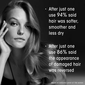 Oribe Gold Lust label close-up highlighting plant collagen and active ingredients